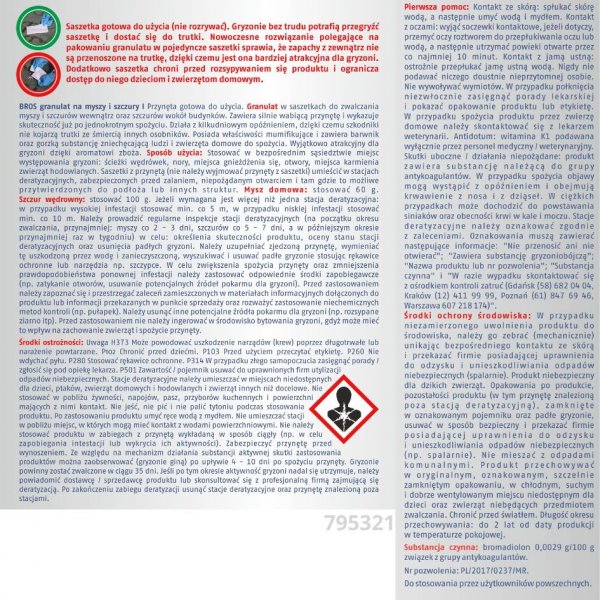 Granulat na myszy i szczury Bros 140 g