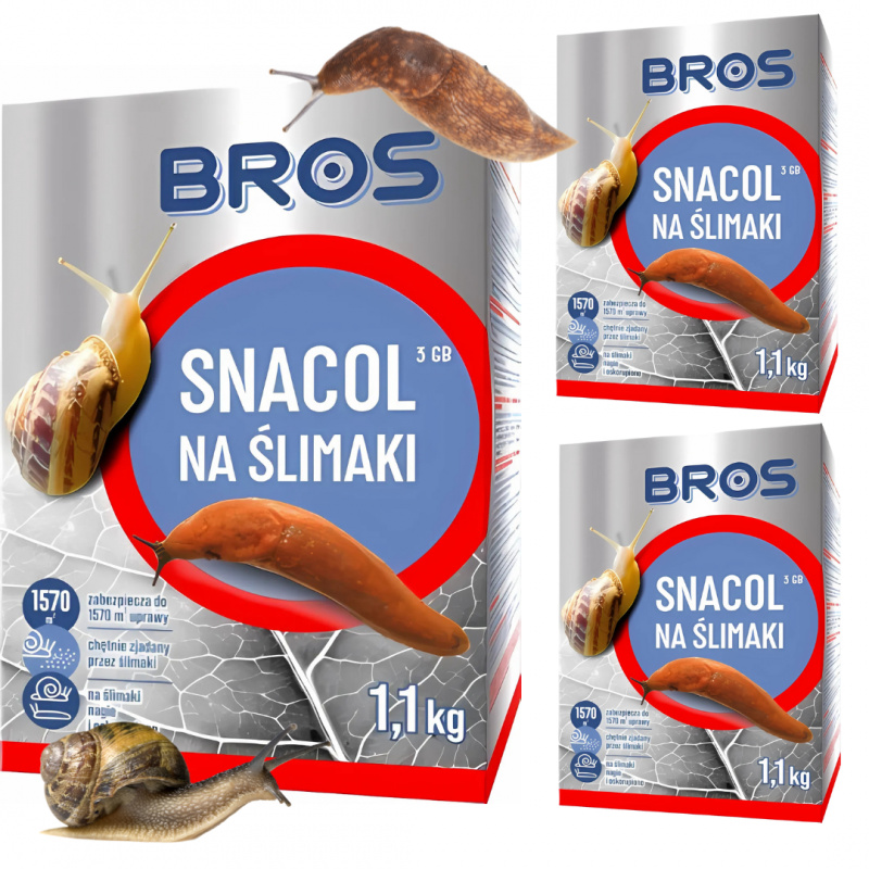 Granulat na Ślimaki Snacol 3GB 1,1kg x 3 sztuki