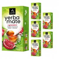 Herbata ekspresowa Astra Yerba mate z granatem (20 sztuk x 1,5g) 30g x 6 sztuk