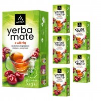 Herbata ekspresowa Astra Yerba mate z wiśnią (20 sztuk x 1,5g) 30 g x 6 sztuk