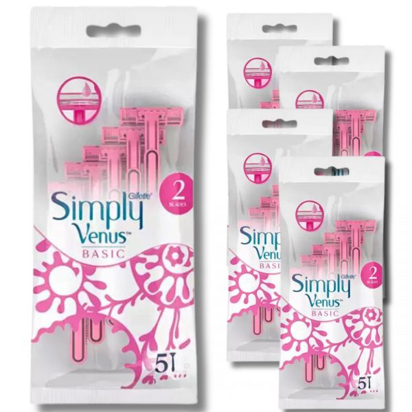Jednorazowe maszynki do golenia Simply Venus Basic 2 (5 sztuk)