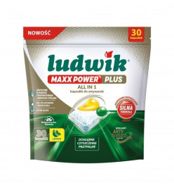 Kapsułki do zmywarek Ludwik Maxx Power Plus All in One Lemon (30 sztuk)