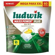 Kapsułki do zmywarek Ludwik Maxx Power Plus All in One Lemon (60 sztuk)