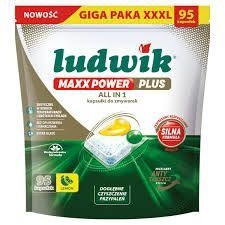 Kapsułki do zmywarek Ludwik Maxx Power Plus All in One Lemon (95 sztuk)
