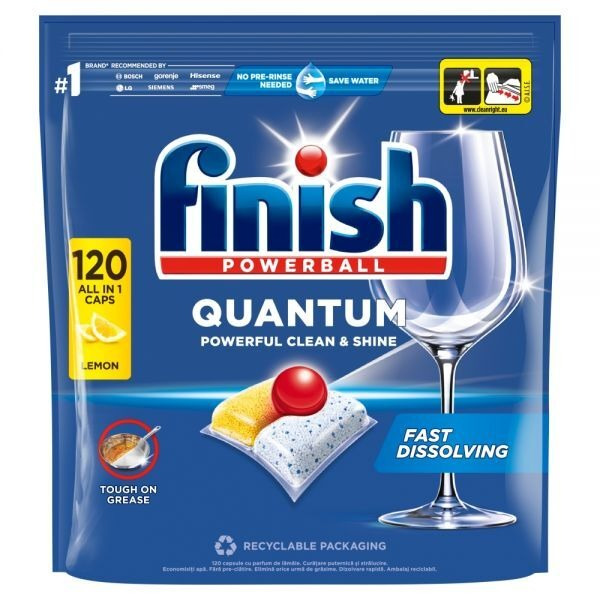 Kapsułki do zmywarki Finish Quantum Lemon 1248 g (120 sztuk)