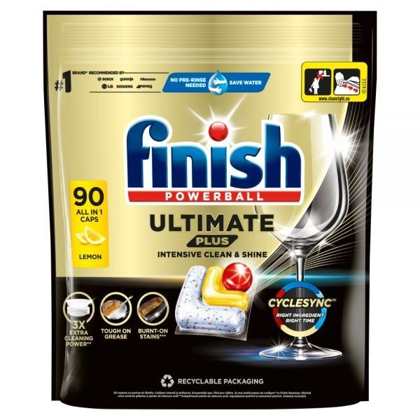Kapsułki do zmywarki Finish Ultimate Plus Lemon 1098 g (90 sztuk)