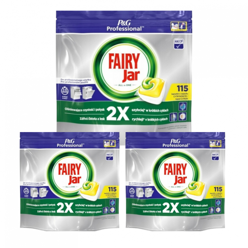 Kapsułki Fairy Jar Professional Original Lemon (115 sztuk) x 3 opakowania