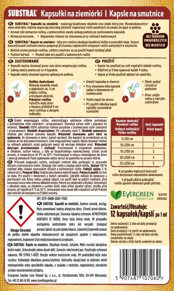 Kapsułki na ziemiórki Substral (12 sztuk)