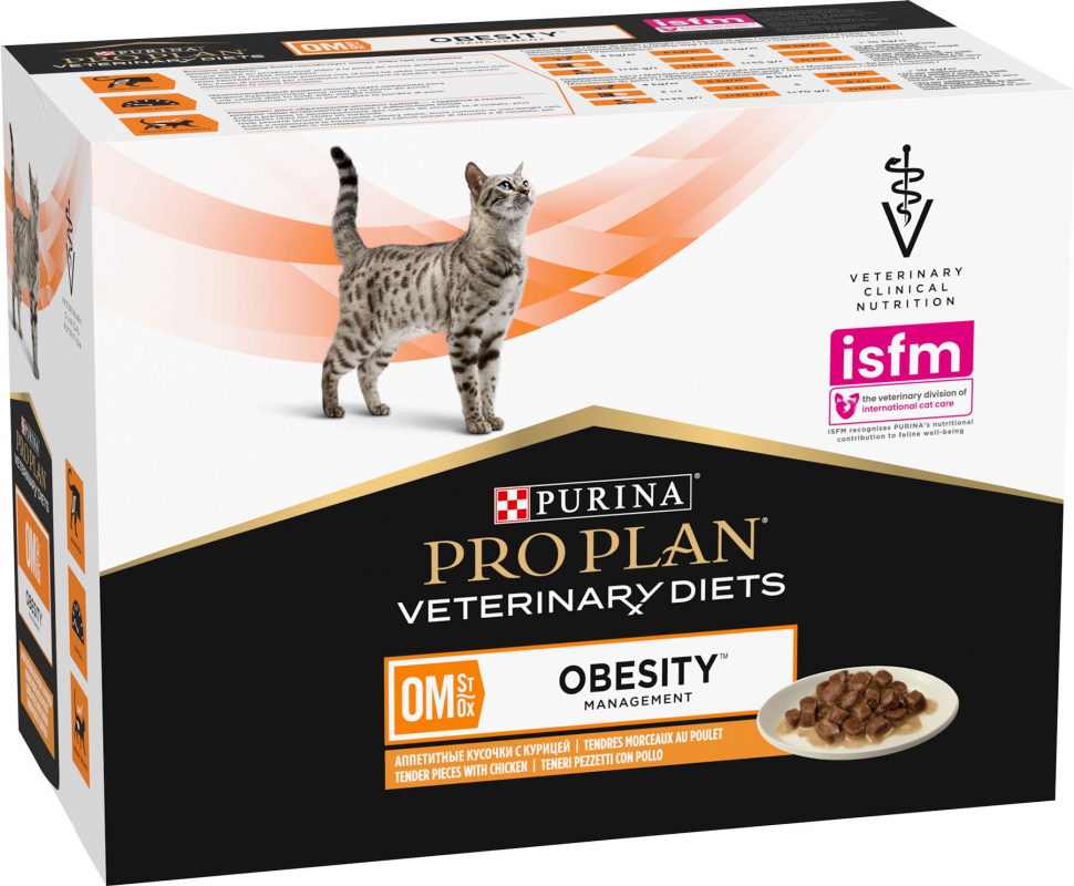 Karma dietetyczna dla kota Purina Pro Plan Veterinay Diets Obesity 10x85 g kurczak