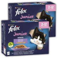 Karma dla kota Felix Fantastic Junior mix smaków w galaretce 1,02 kg (12 x 85 g) x 2 opakowania