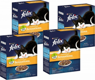 Karma dla kota Felix Farmhouse Sensations z mieszanką kurczaka i indyka i z warzywami 1 kg x 4 sztuki