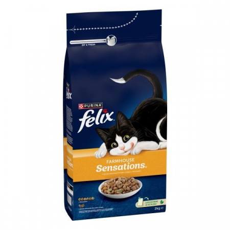 Karma dla kota Felix Farmhouse Sensations z mieszanką kurczaka i indyka i z warzywami 2 kg + 2 kg GRATIS