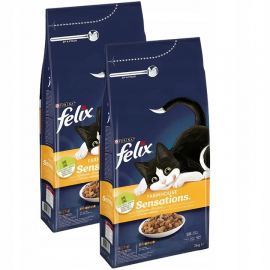 Karma dla kota Felix Farmhouse Sensations z mieszanką kurczaka i indyka i z warzywami 2 kg x 2 opakowania