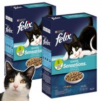 Karma dla kota Felix Seaside Sensations z łososiem i z warzywami 1 kg x 2 opakowania