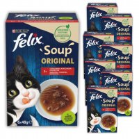 Karma dla kota Felix Soup Original z mięsem (6 x 48 g) x 8 opakowań
