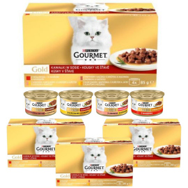 Karma dla kota Gourmet Gold kawałki w sosie (4 x 85 g) x 4 opakowania