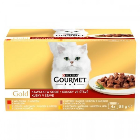 Karma dla kota Gourmet Gold kawałki w sosie (4 x 85 g)