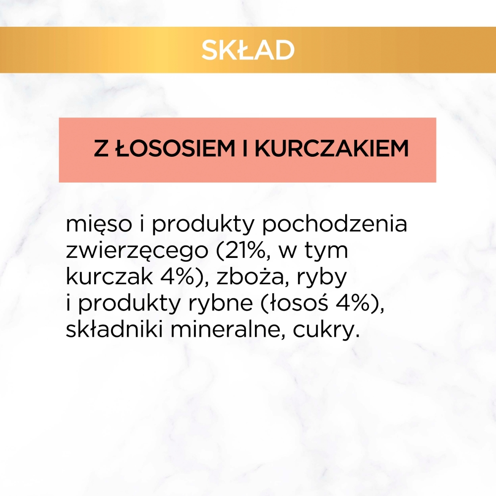 Karma dla kota Gourmet Gold łosoś i kurczak w sosie z pomidorami 85 g (12 sztuk)