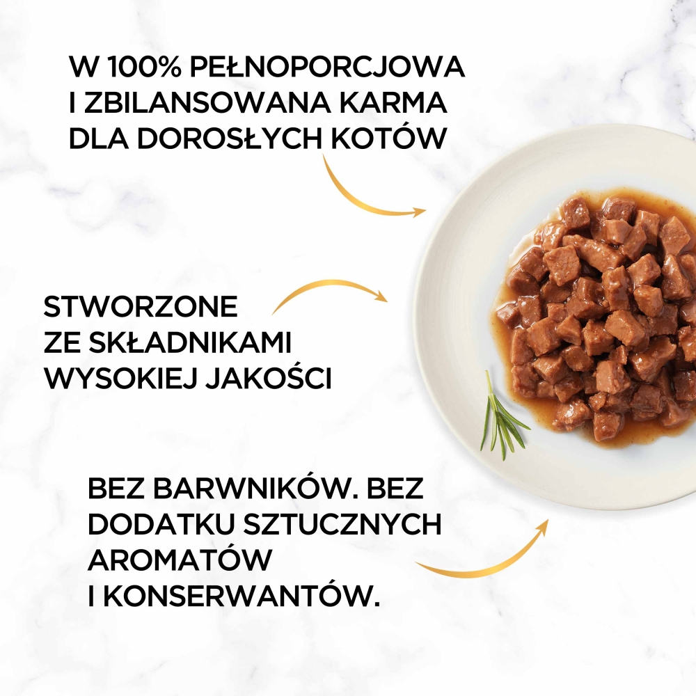 Karma dla kota Gourmet Gold łosoś i kurczak w sosie z pomidorami 85 g (12 sztuk)