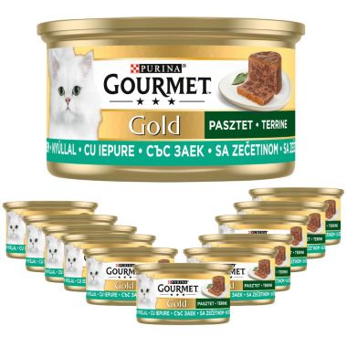 Karma dla kota Gourmet Gold pasztet z kawałkami królika 85 g (12 sztuk)