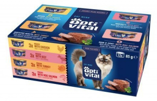 Karma dla kota OptiVital mix smaków 85 g (12 sztuk) x 2 opakowania