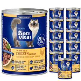 Karma dla kota OptiVital z kurczakiem w sosie 415 g x 12 sztuk