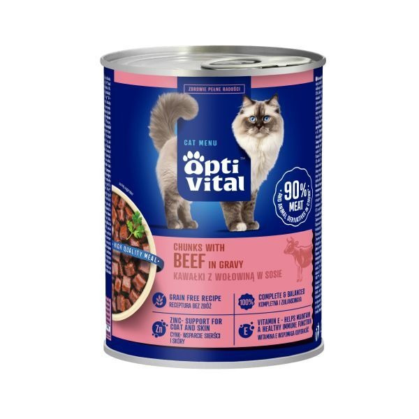 Karma dla kota OptiVital z wołowiną w sosie 415 g