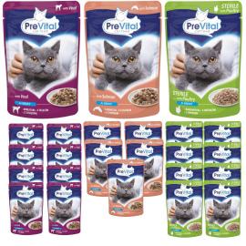 Karma dla kota PreVital mix smaków 100 g (24 sztuki)