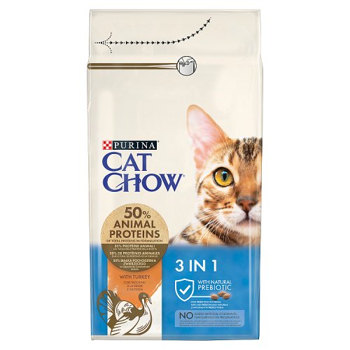 Karma dla kota Purina Cat Chow 3w1 bogata w indyka 1,5 kg