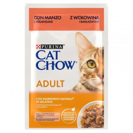 Karma dla kota Purina Cat Chow Adult dorosłych z wołowiną i bakłażanem w galaretce 85 g (26 sztuk)