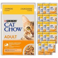 Karma dla kota Purina Cat Chow Adult  z kurczakiem i cukinią w galaretce 85 g x 26 sztuk