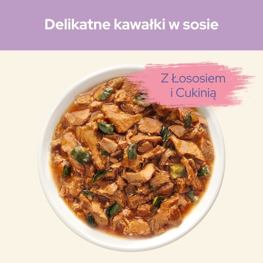 Karma dla kota Purina Cat Chow Sensitive z łososiem i cukinią w sosie 85 g (24 sztuki)
