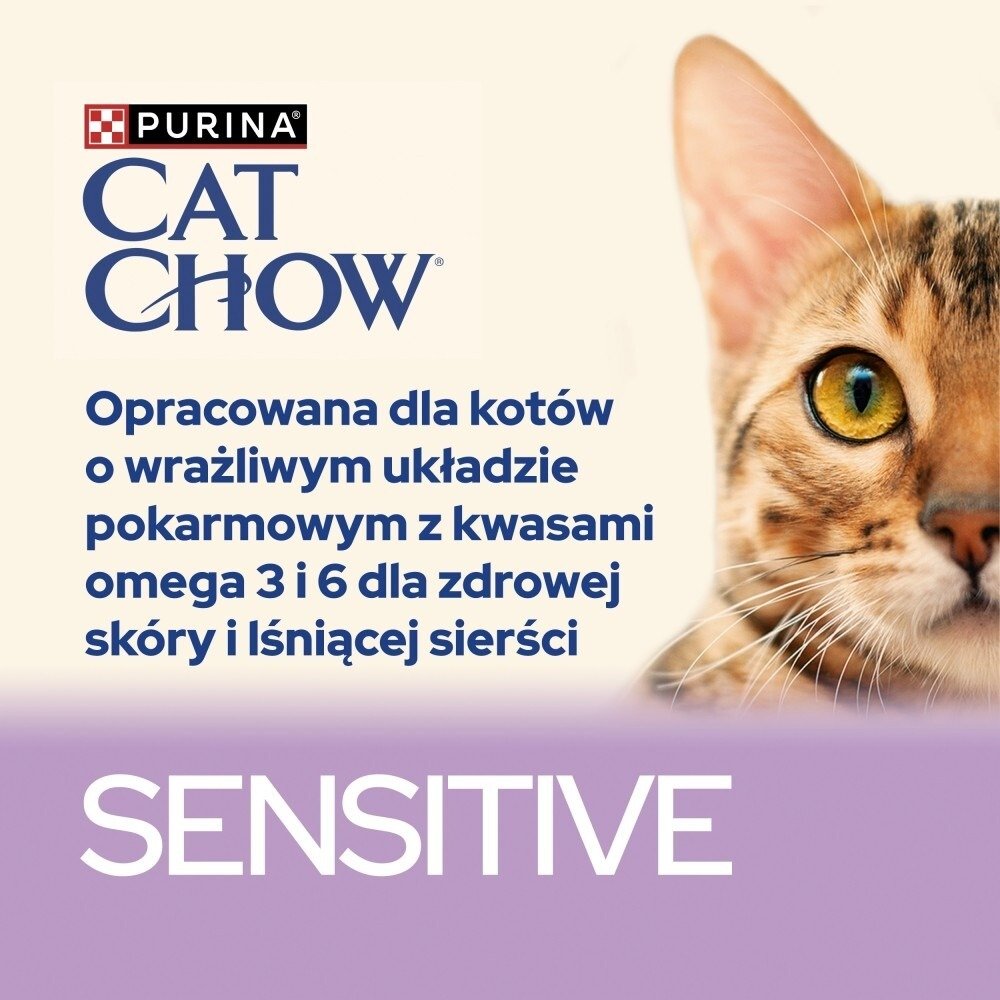 Karma dla kota Purina Cat Chow Sensitive z łososiem i cukinią w sosie 85 g (24 sztuki)