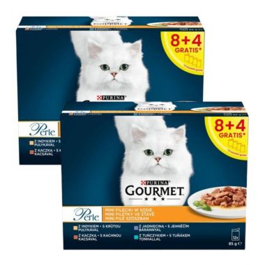 Karma dla kota Purina Gourmet Perle mini fileciki w sosie 1020 g (12 x 85 g) x 2 opakowania