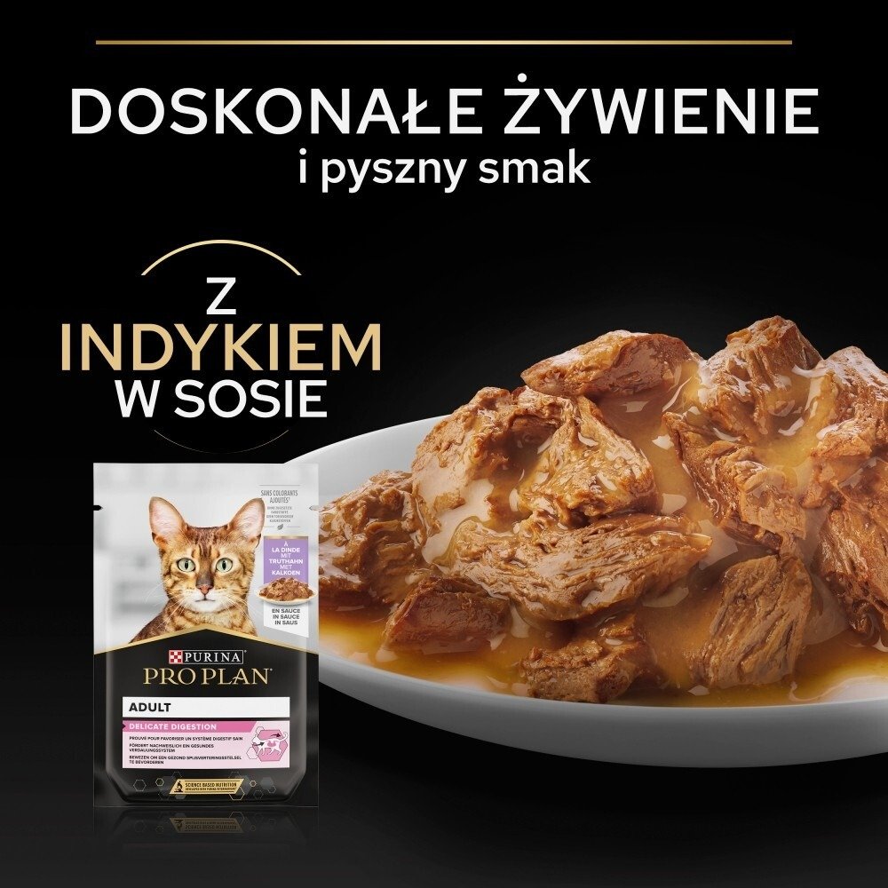 Karma dla kota Purina Pro Plan Adult Delicate Digestion z indykiem w sosie 85 g (26 sztuk)