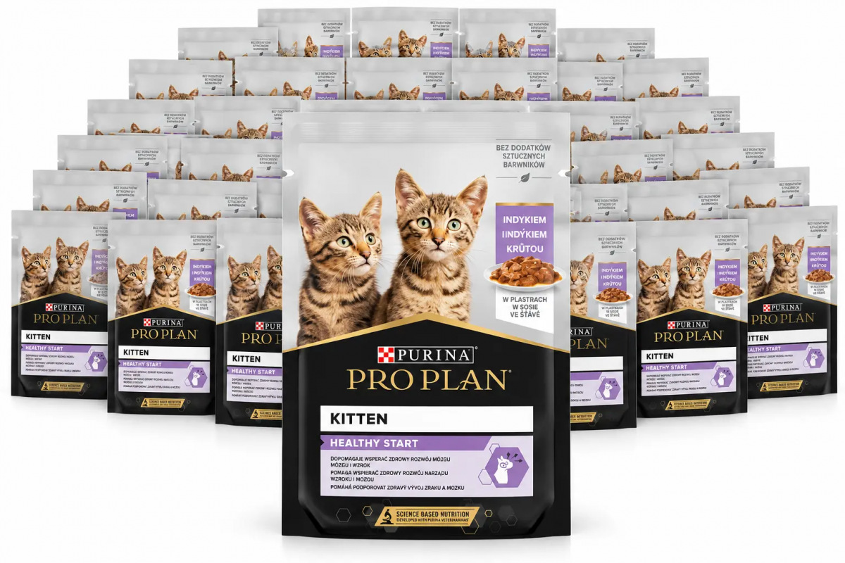 Karma dla kota Purina PRO PLAN Kitten Health Start z indykiem w sosie 85 g (26 sztuk)