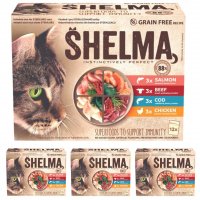 Karma dla kota Shelma mix smaków (12 x 85g) x 4 opakowania