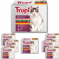 Karma dla kota Tropi mix smaków 100 g (12 sztuk) x 8 opakowań