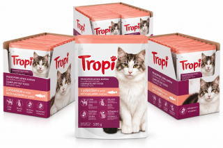 Karma dla kota Tropi z łososiem w sosie 100 g x 72 szt