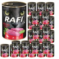 Karma dla kota z cielęciną Rafi Cat Adult 400 g x 24 puszki