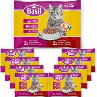 Karma dla kota z drobiem i wołowiną Basil saszetka 100 g (x 4 saszetki) x 9 opakowań
