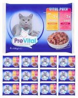 Karma dla kotów PreVital Vital Pack w sosie 4 x 100 g x 13 sztuk