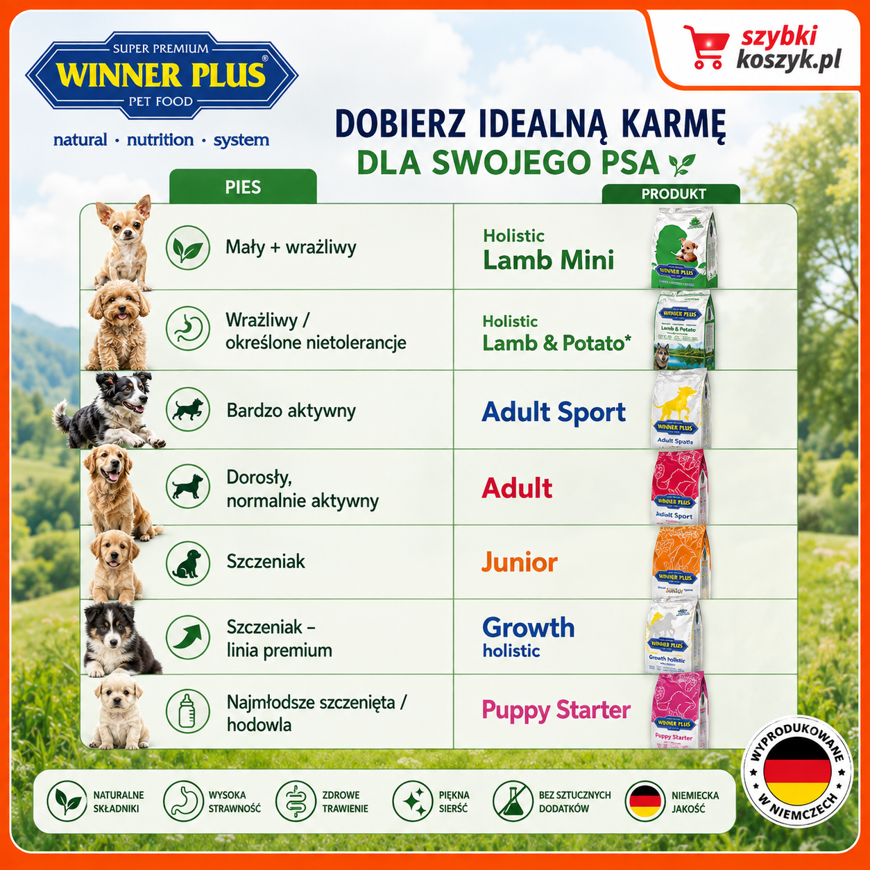 Karma dla małych psów Winner Plus Holistic Lamb Mini 2 kg