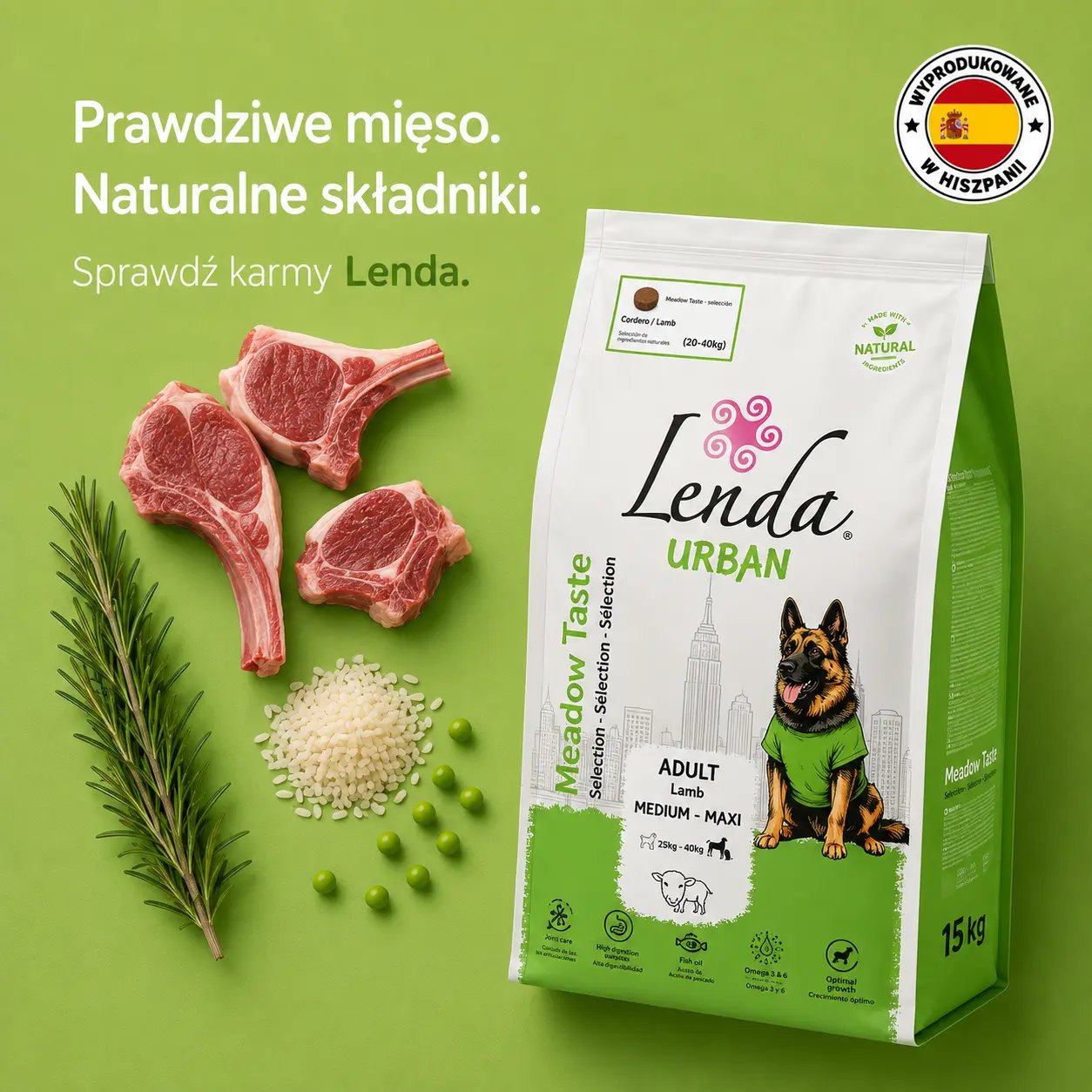 Karma dla psa Lenda Urban jagnięcina 15 kg