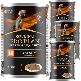 Karma dla psa mus Purina Pro Plan Veterinary Diets Canine OM Obesity Management  400 g x 4 sztuki