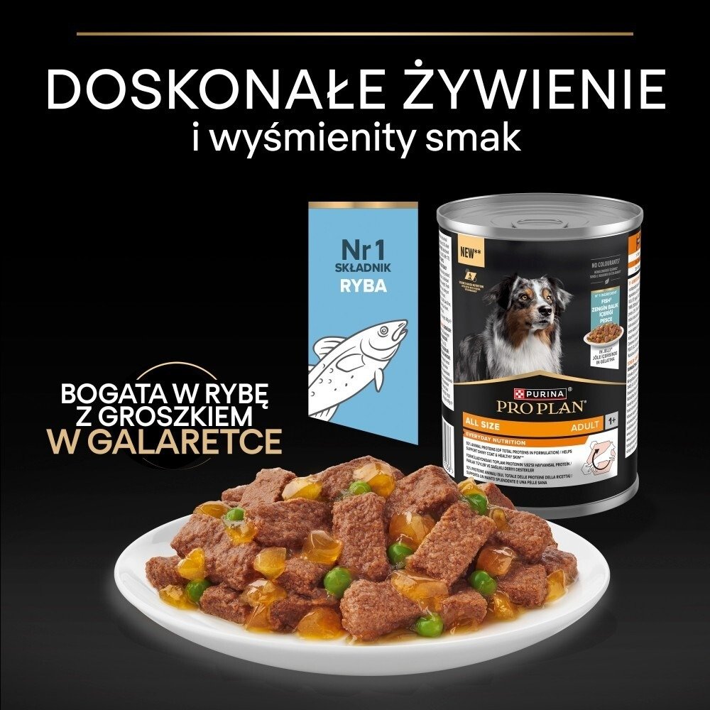 Karma dla psa Pro Plan Everyday Nutrition All Size Adult bogata w rybę w galaretce 400 g
