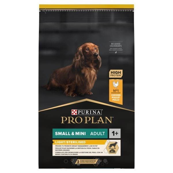Karma dla psa Purina Pro Plan Light/Sterilised Small & Mini Adult bogata w kurczaka 7 kg