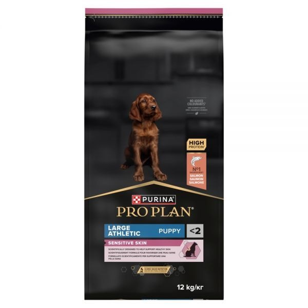 Karma dla psa Purina Pro Plan Sensitive Skin Large Athletic Puppy bogata w łososia 12 kg