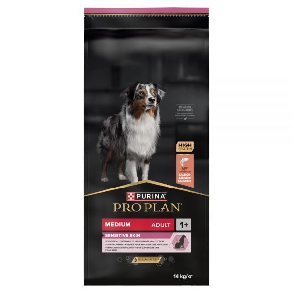 Karma dla psa Purina Pro Plan Sensitive Skin Medium Adult  bogata w łososia 14 kg