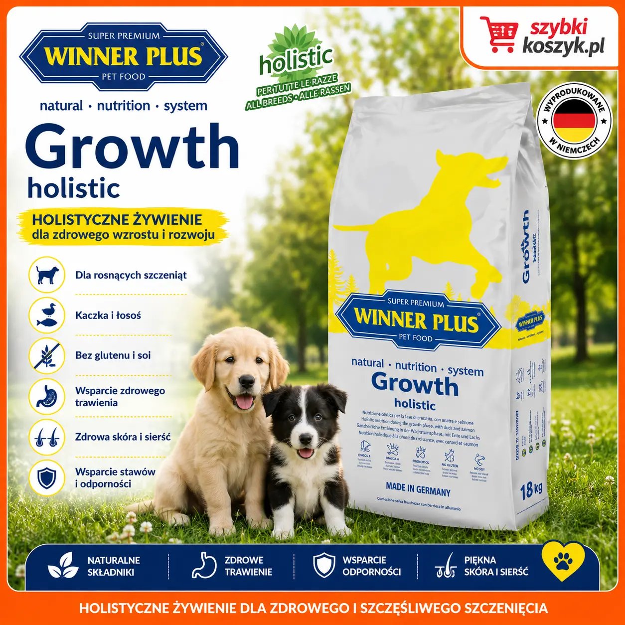 Karma dla psa Winner Growth Holistic 18 kg